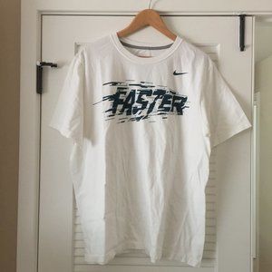Vintage Nike Tshirt White "Faster" Graphic